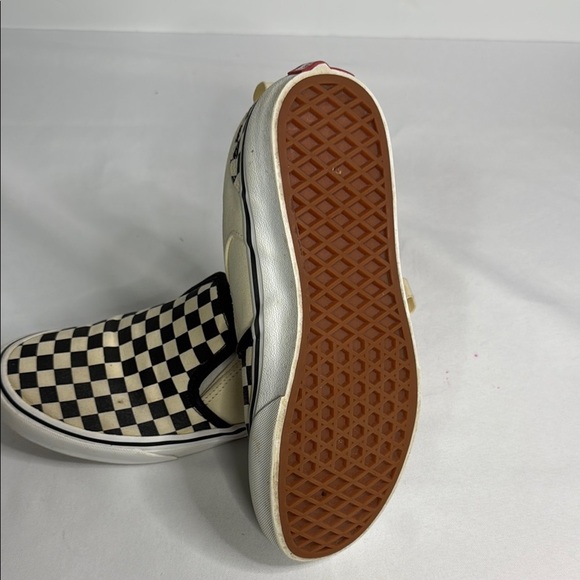 Vans Black and White Slip-On Sneakers Iconic Checkerboard - Picture 6 of 8